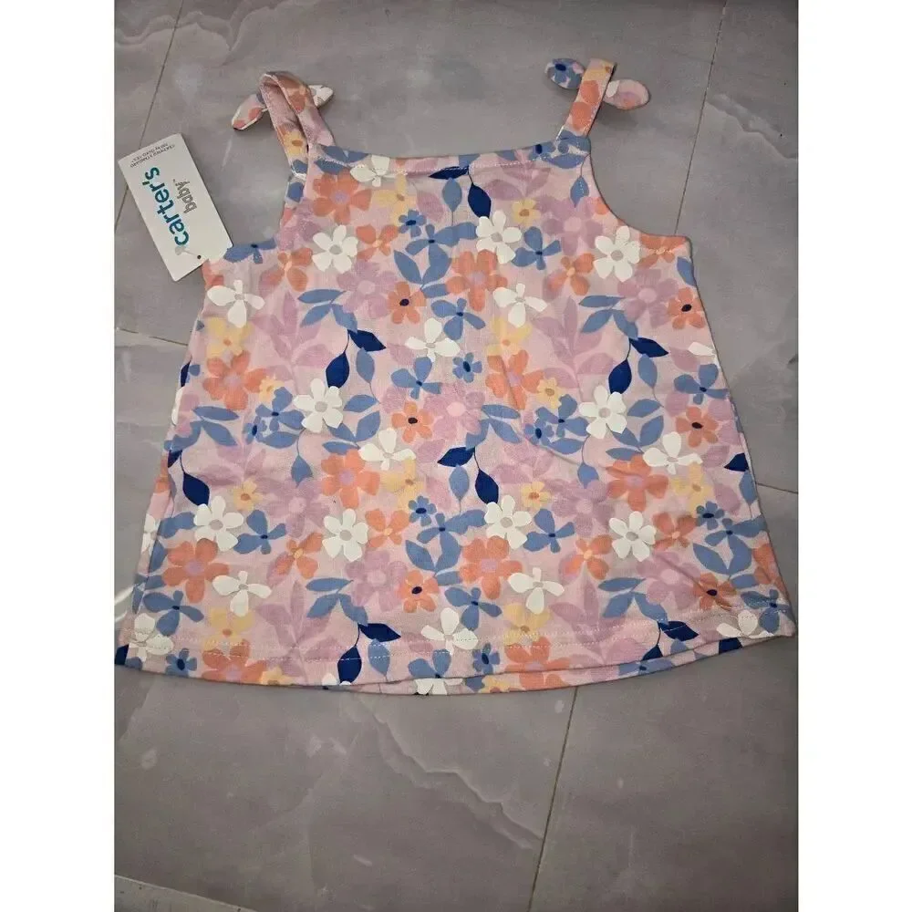 Carter's Baby Girls Size 18 Months Pink Floral 2-Piece Set